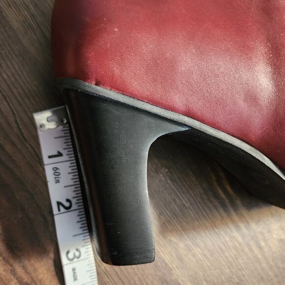Hillard & Hanson Spice Burgundy Leather Square Toe Retro Ankle Book Size 8M - Picture 5 of 7